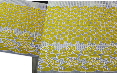 Tessuto giallo del pizzo del poliestere del cotone floreale con la tintura ecologica (CY-DK0032) fornitore