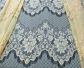 Poliammide gialla smerlata tessuto di nylon decorativo del pizzo del ciglio per il vestito da notte (CY-DN0005) fornitore