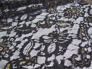 Tessuto di nylon metallico del pizzo amichevole di Eco per il nero CY-LW0219 dell'abito fornitore
