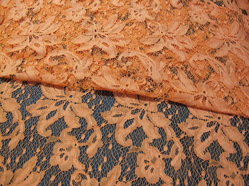 Azo di nylon del tessuto di maglia del pizzo del cotone arancio che tinge per l'indumento SYD-0001 delle signore fornitore