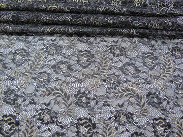 Blu metallico d'annata del tessuto del pizzo, tessuto floreale di nylon SYD-0002 del pizzo di Tulle fornitore