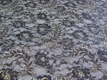 Blu metallico d'annata del tessuto del pizzo, tessuto floreale di nylon SYD-0002 del pizzo di Tulle fornitore