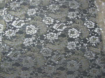 Blu metallico d'annata del tessuto del pizzo, tessuto floreale di nylon SYD-0002 del pizzo di Tulle fornitore