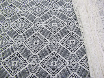 Maglia di nylon del tessuto del pizzo del cotone geometrico del blu reale per indumenti da letto SYD-0004 fornitore