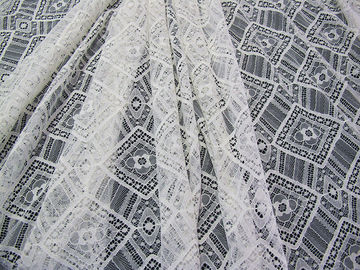 Maglia di nylon del tessuto del pizzo del cotone geometrico del blu reale per indumenti da letto SYD-0004 fornitore