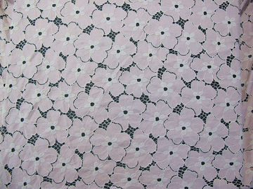 Tessuto di nylon del pizzo del cotone pesante floreale/tessuto bianco SYD-0005 del pizzo di allungamento fornitore