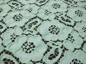 Tessuto di nylon del pizzo del cotone verde della guipure della menta/tessuto da arredamento SYD-0010 fornitore