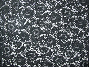 Strizzacervelli-Resistente tricottato floreale del tessuto legato con corde di nylon nero del pizzo fornitore