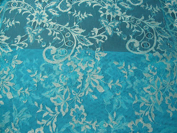 Verde metallico di nylon del tessuto del pizzo del fiore Stretchable tricottato per abbigliamento fornitore