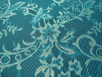 Verde metallico di nylon del tessuto del pizzo del fiore Stretchable tricottato per abbigliamento fornitore