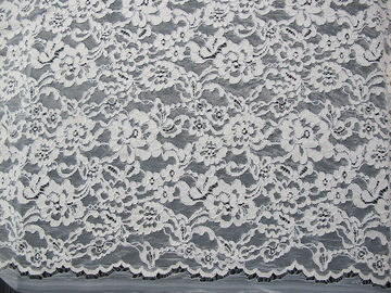 Pizzo di nylon del rayon del cotone tricottato tessuto legato con corde nuziale bianco del pizzo per abbigliamento fornitore