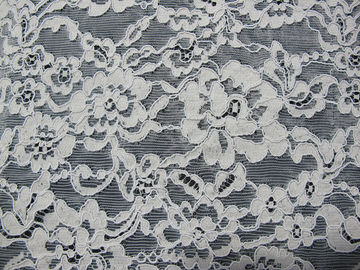 Pizzo di nylon del rayon del cotone tricottato tessuto legato con corde nuziale bianco del pizzo per abbigliamento fornitore