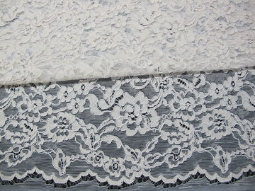 Pizzo di nylon del rayon del cotone tricottato tessuto legato con corde nuziale bianco del pizzo per abbigliamento fornitore