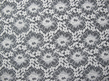 Bianco di nylon del tessuto del pizzo del cotone floreale ecologico per lo SGS BV della biancheria SUO fornitore