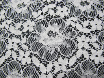 Bianco di nylon del tessuto del pizzo del cotone floreale ecologico per lo SGS BV della biancheria SUO fornitore