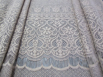 Fiore spesso del tessuto elastico di nylon del pizzo del cotone tricottato ciglio grigio per signora Dress fornitore