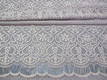 Fiore spesso del tessuto elastico di nylon del pizzo del cotone tricottato ciglio grigio per signora Dress fornitore