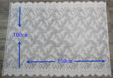 Disposizione di nylon molle del pizzo del ciglio del cotone, tessuto del pizzo di bianco di vestito da sposa fornitore