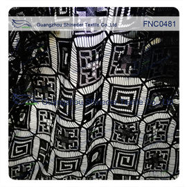 Tessuto di nylon del pizzo del rayon rombico nero di nozze fornitore
