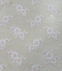 Tessuto di nylon del pizzo del cotone arancione-chiaro del fiore per il vestito, indumenti di modo, vestito da sposa fornitore