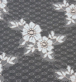 Tessuto di nylon del pizzo del cotone arancione-chiaro del fiore per il vestito, indumenti di modo, vestito da sposa fornitore