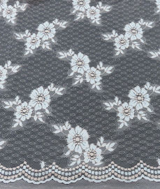 Tessuto di nylon del pizzo del cotone arancione-chiaro del fiore per il vestito, indumenti di modo, vestito da sposa fornitore