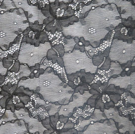 Tessuto elastico FNS1948 del pizzo del fiore di alta qualità di riserva nera di colore fornitore