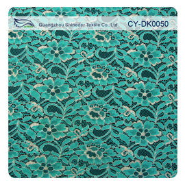 Tessuto metallico verde del pizzo della guipure, pizzo di nylon del fiore del tessuto di cotone fornitore