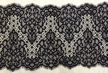 Guarnizione nera del pizzo del ciglio smerlata nylon per l'indumento decorativo fornitore