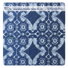 Tessuto di nylon del pizzo di allungamento del bello cotone geometrico blu profondo/tessuto tenda di pizzo fornitore